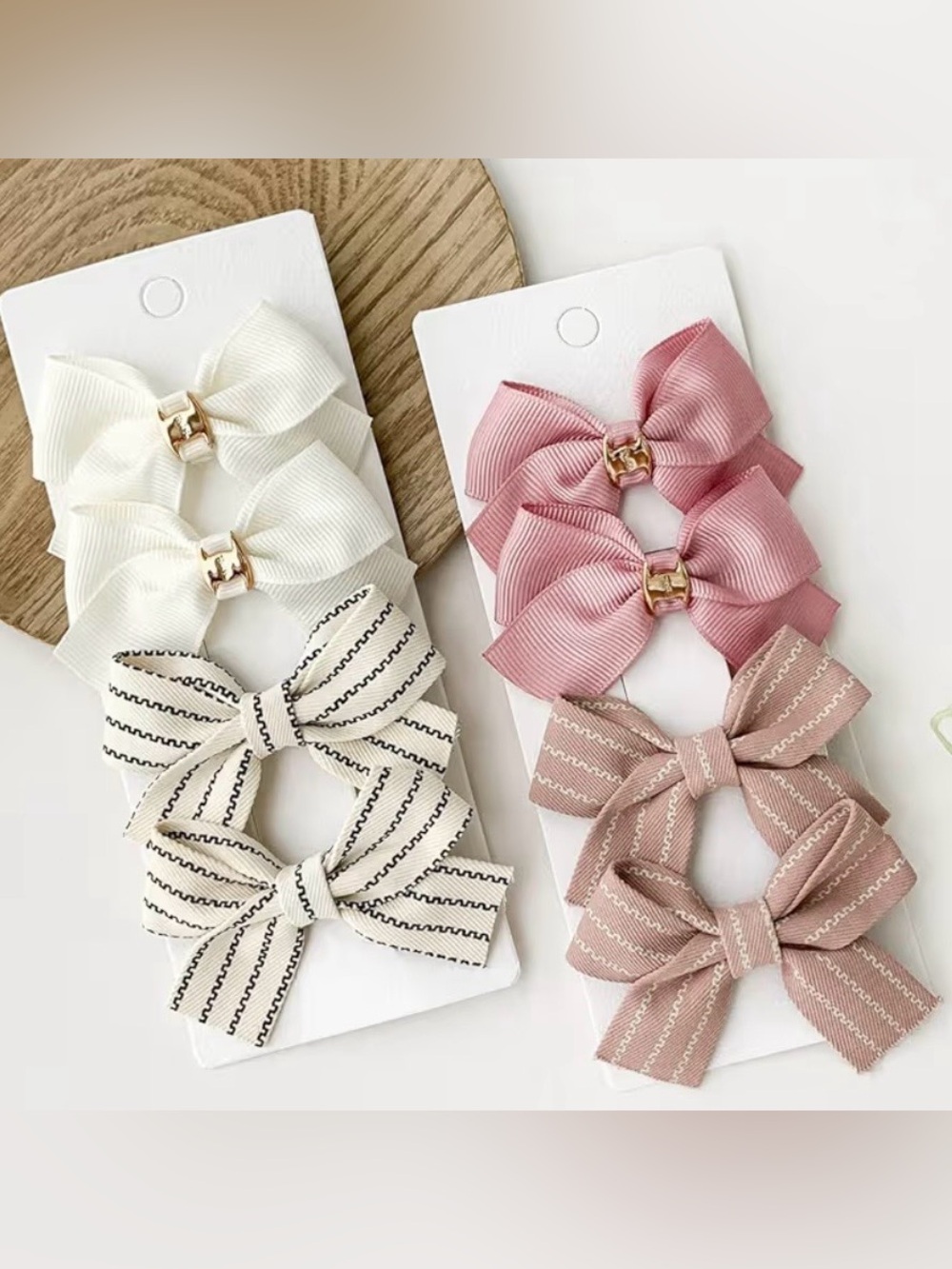 8PCS Baby Girl Dog Hair Bow Clips Barrettes